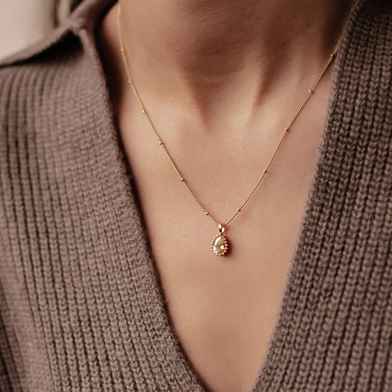 Filigrane Ketten | Hey Happiness November Topas Geburtsstein Halskette Sterlingsilber