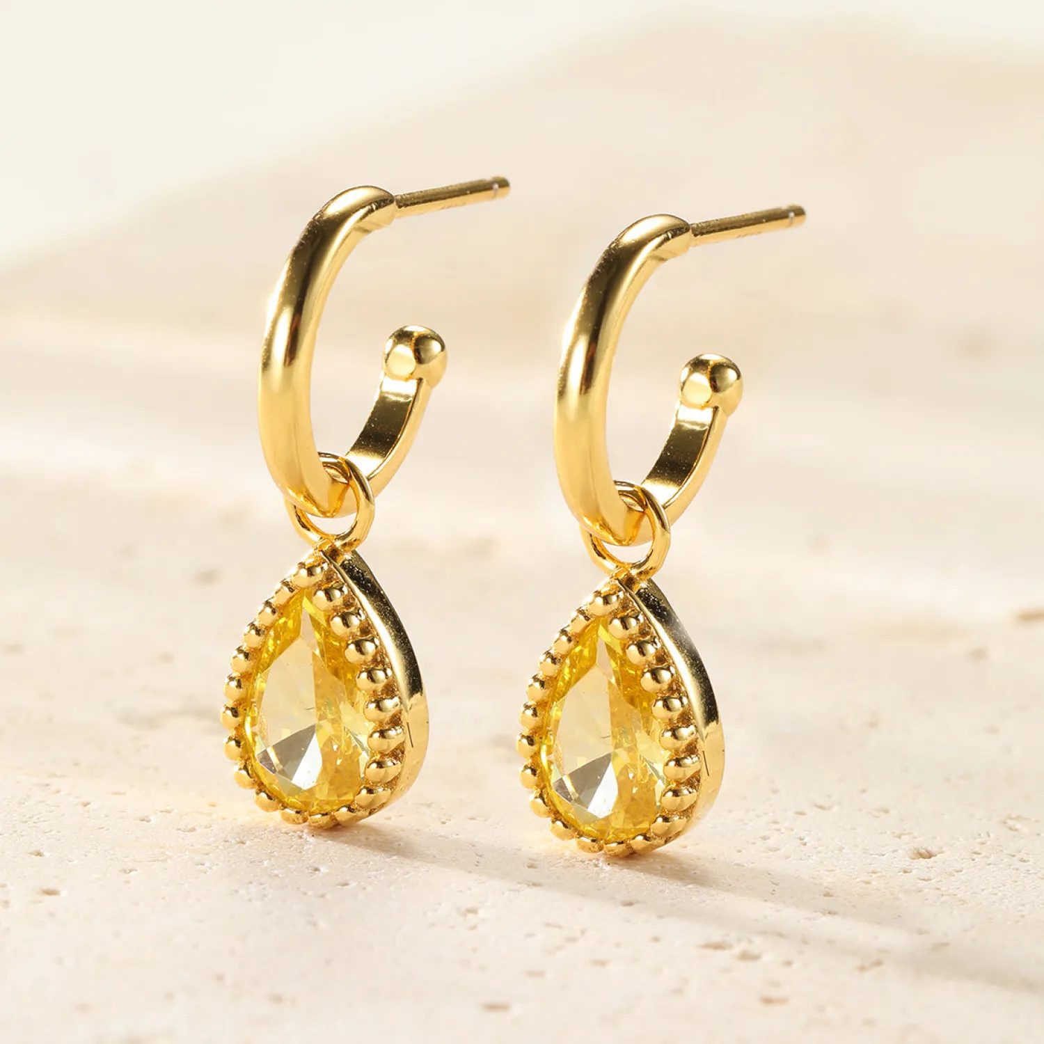Creolen | Hey Happiness November Topas Geburtsstein Creolen Sterlingsilber