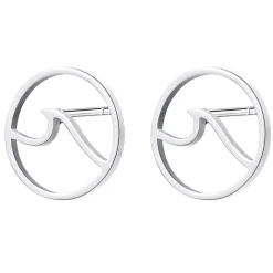 Ohrstecker | Hey Happiness Offen Kreis Ohrstecker Welle in Silberfarbe Silver