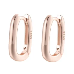 Huggie Ohrringe | Creolen | Hey Happiness Ovale Huggies Creolen Sterlingsilber in Gold