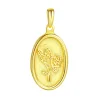 Anhänger | Hey Happiness Ovaler Anhänger mit Rose aus Veretem Sterlingsilber Gold