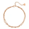 Fußkettchen | Hey Happiness Panzer und Satellite Zweireihige Fußkette Rosegold Rose Gold