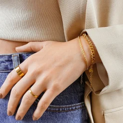 Ketten Armbänder | Hey Happiness Panzerarmband Großgliedrig in Gold