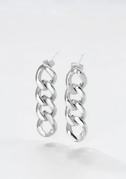 Ohrstecker | Hey Happiness Panzerkette Ohrringe Chunky Chain in Silber Silver