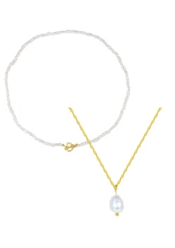 Necklace Sets | Choker Ketten | Hey Happiness Perlen Ketten Veretes Sterlingsilber Set Gold