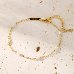 Ketten Armbänder | Hey Happiness Perlenarmband Gold Sterlingsilber