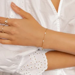 Ketten Armbänder | Hey Happiness Perlenarmband Gold Sterlingsilber