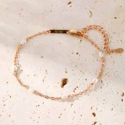 Ketten Armbänder | Hey Happiness Perlenarmband Gold Sterlingsilber