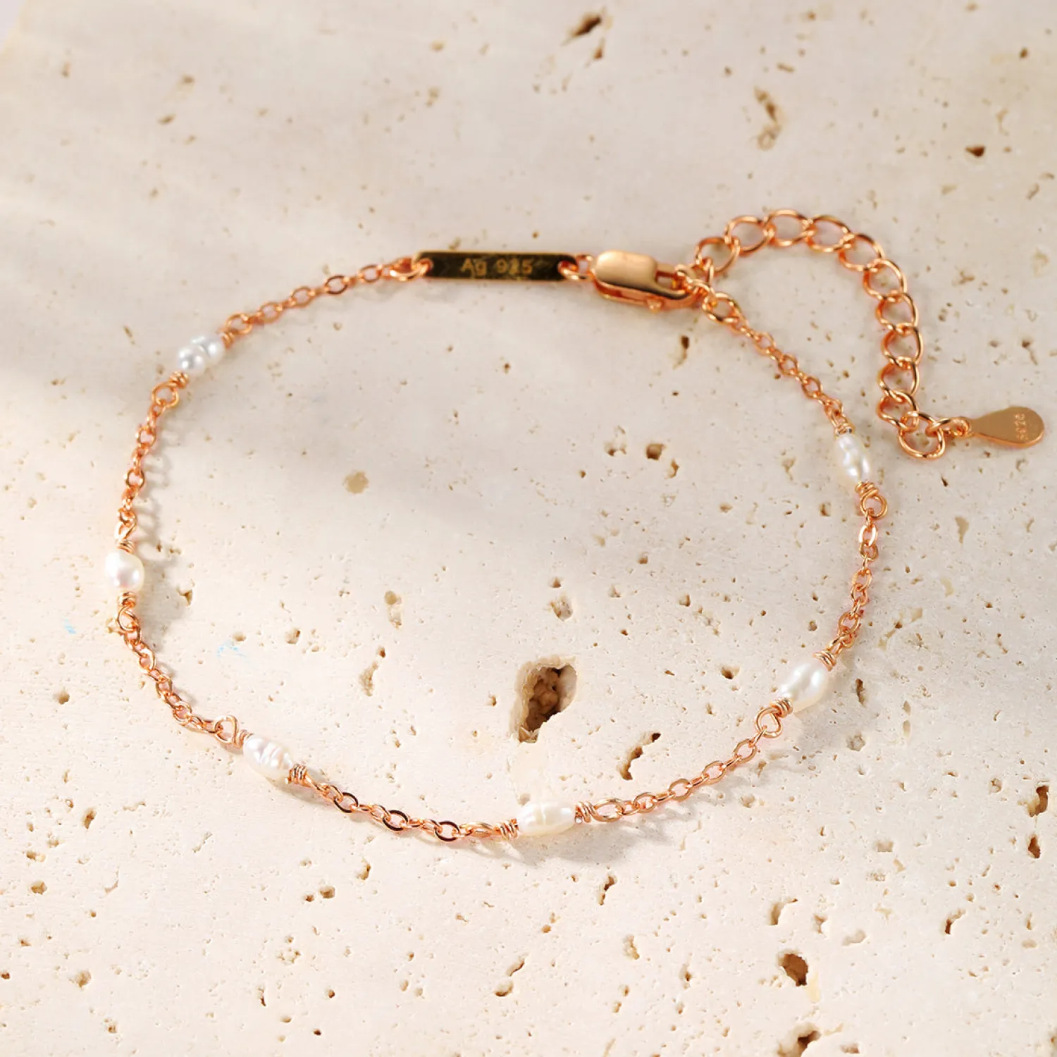 Ketten Armbänder | Hey Happiness Perlenarmband Gold Sterlingsilber