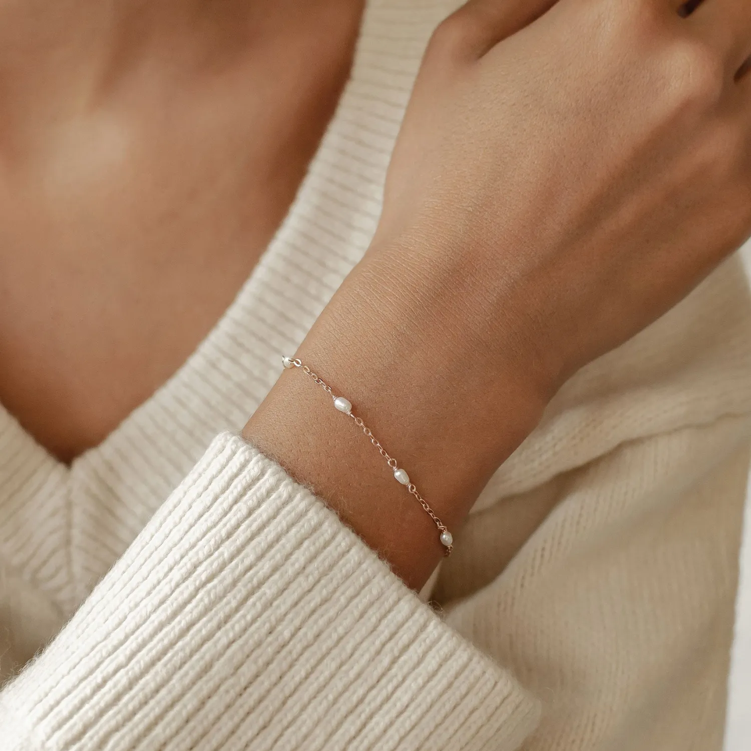 Ketten Armbänder | Hey Happiness Perlenarmband Gold Sterlingsilber