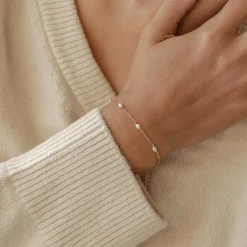 Ketten Armbänder | Hey Happiness Perlenarmband Gold Sterlingsilber
