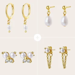 Earring Stack Sets | Creolen | Hey Happiness Perlige Ohrringe Set