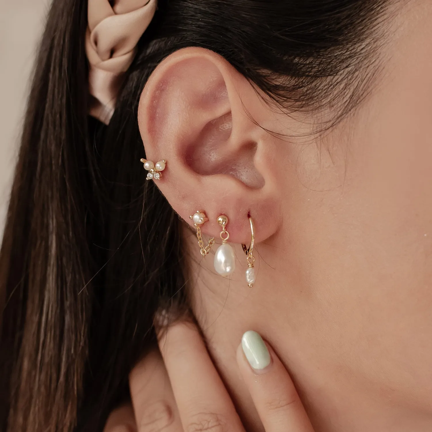 Earring Stack Sets | Creolen | Hey Happiness Perlige Ohrringe Set