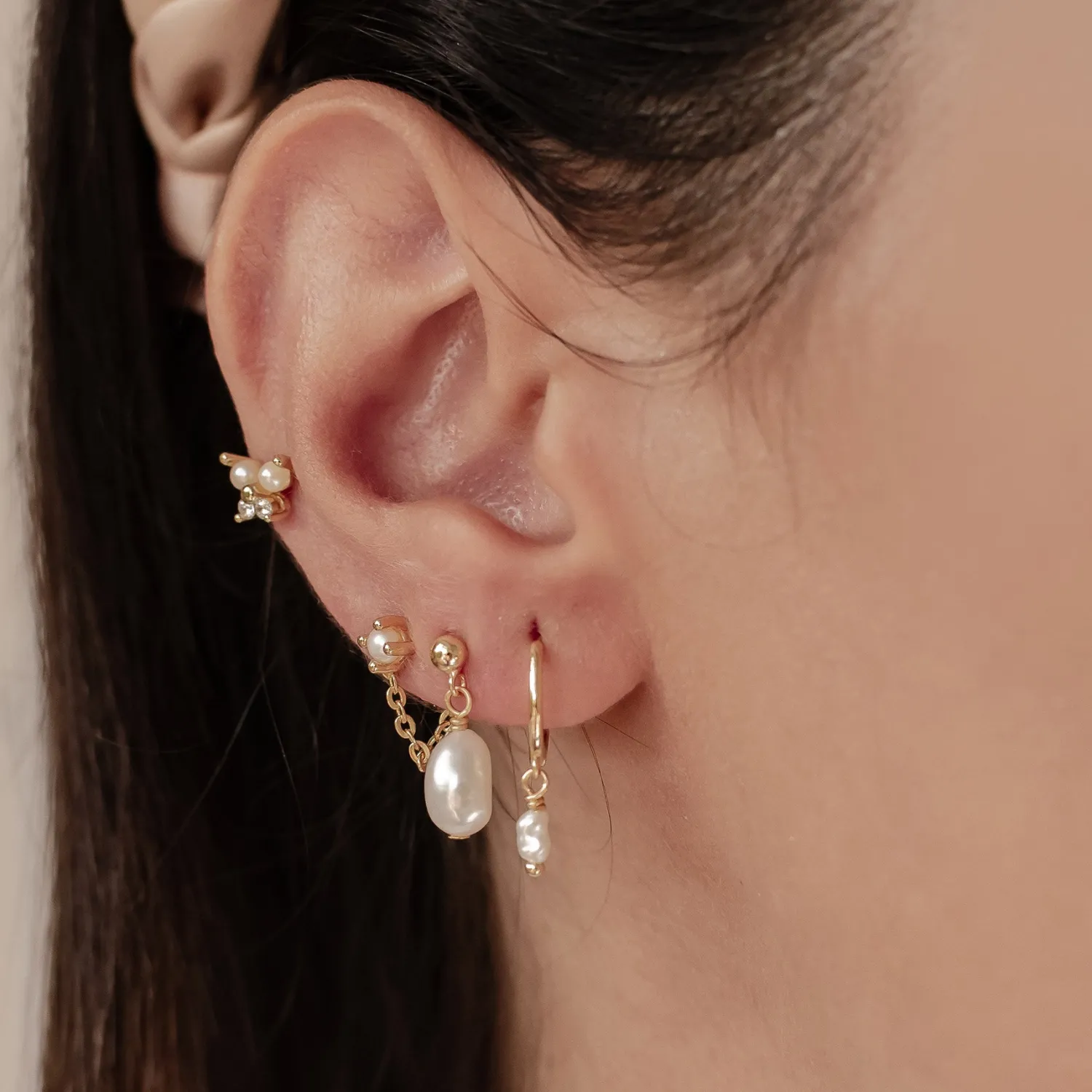 Earring Stack Sets | Creolen | Hey Happiness Perlige Ohrringe Set