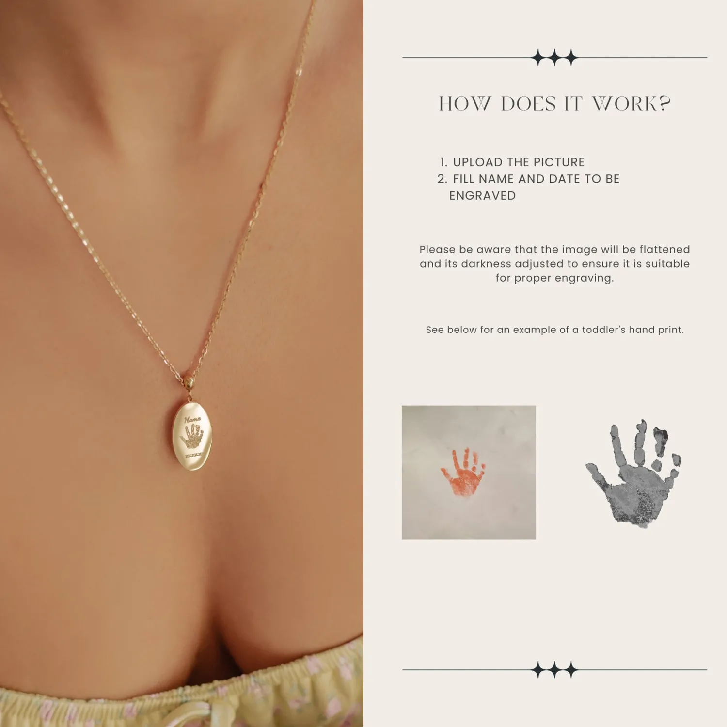 Anhänger | Hey Happiness Personalisierte Kette Handabdruck und Fußabdruck