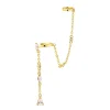 Ohrstecker | Hey Happiness Radiant Doppel Ear Cuff Ohrring mit Kette Sterlingsilber Gold