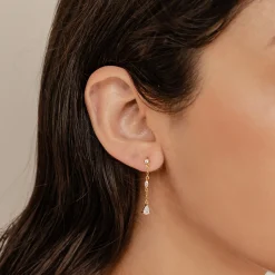 Ohrstecker | Hey Happiness Radiant Drop Ohrringe Sterlingsilber Gold