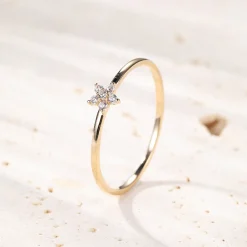 Trauringe Und Eheringe | Hey Happiness Ring 585 Zirkonia Blume Gold