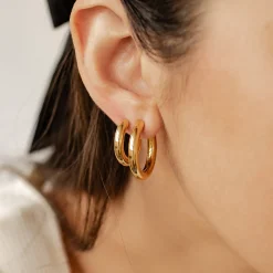 Earring Stack Sets | Creolen | Hey Happiness Runde Creolen Ohrringe Set aus Edelstahl