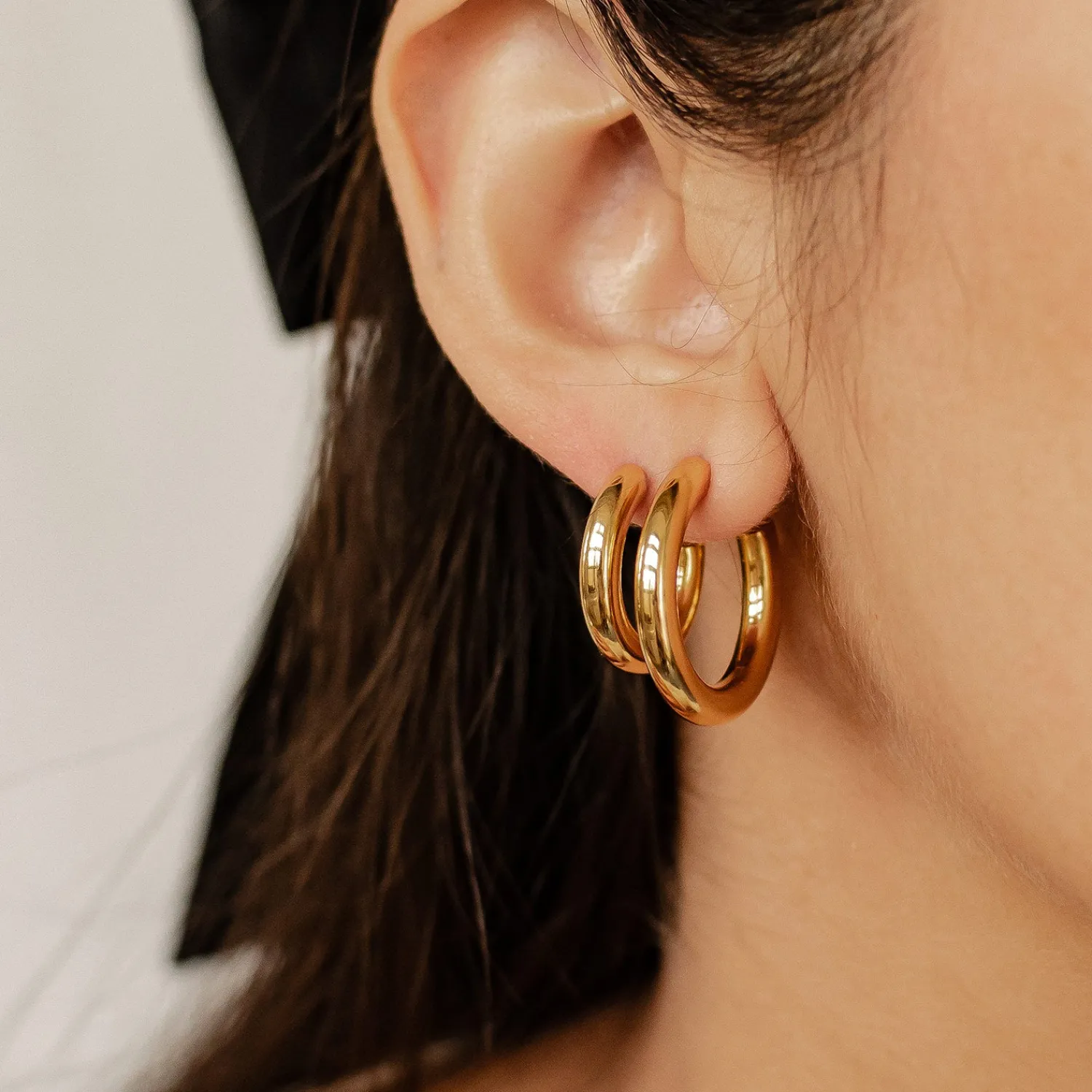 Earring Stack Sets | Creolen | Hey Happiness Runde Creolen Ohrringe Set aus Edelstahl