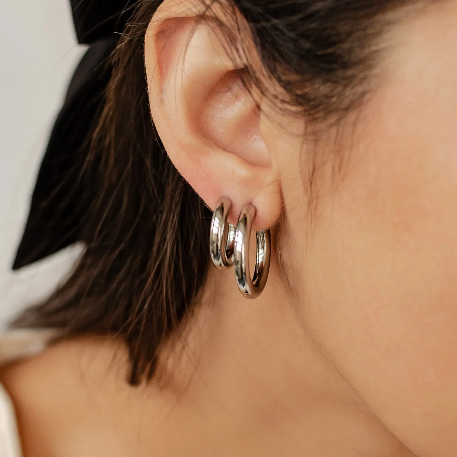 Earring Stack Sets | Creolen | Hey Happiness Runde Creolen Ohrringe Set aus Edelstahl