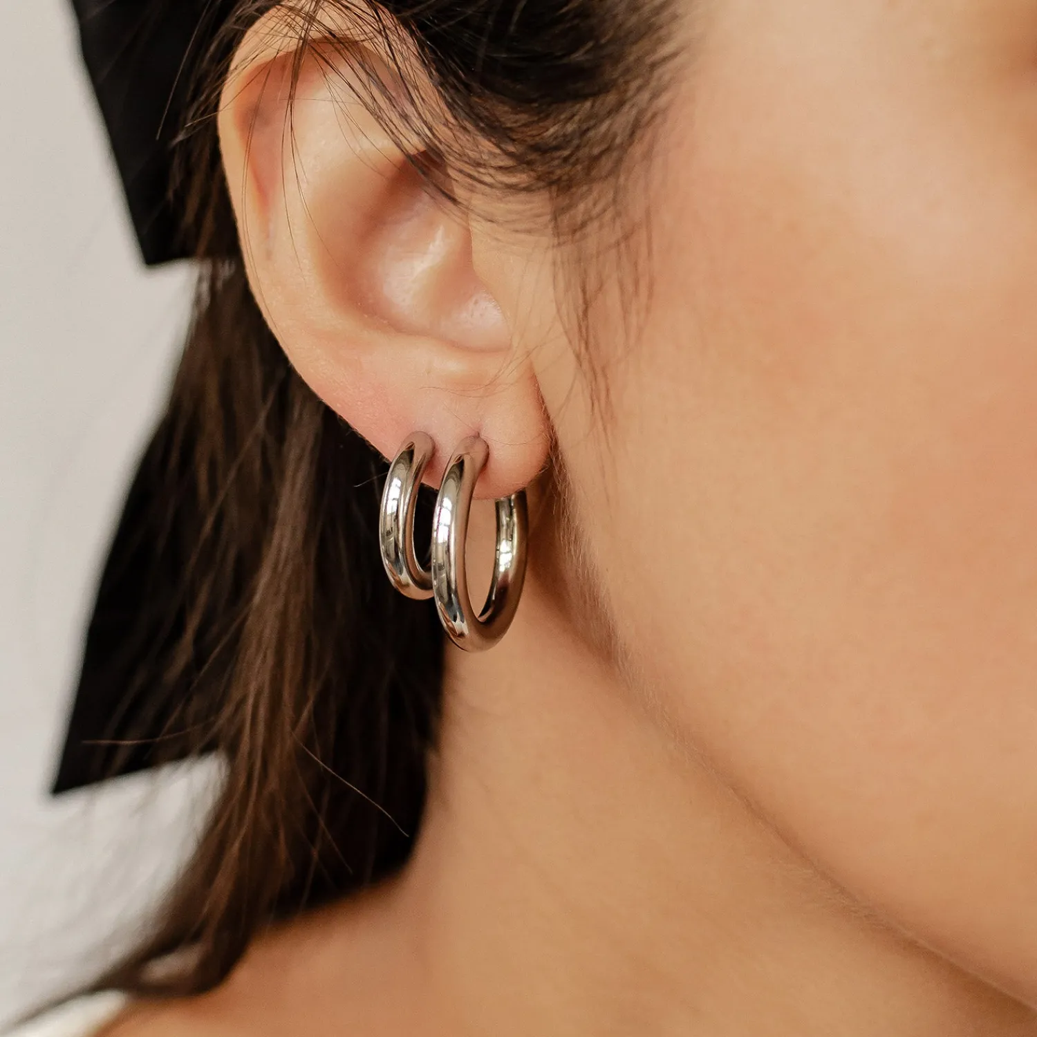 Earring Stack Sets | Creolen | Hey Happiness Runde Creolen Ohrringe Set aus Edelstahl