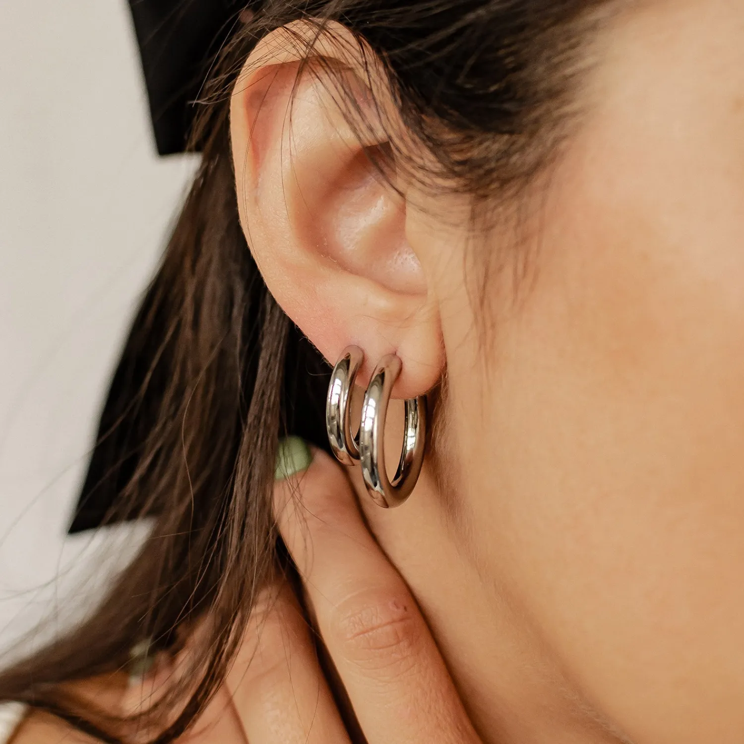 Earring Stack Sets | Creolen | Hey Happiness Runde Creolen Ohrringe Set aus Edelstahl
