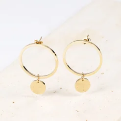 Creolen | Hey Happiness Runde Kreis Ohrringe in Gold