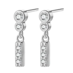 Ohrstecker | Hey Happiness Runde Ohrstecker Hängend mit Stab Sterlingsilber