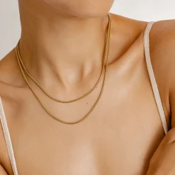 Filigrane Ketten | Hey Happiness Runde Schlangenkette Gold