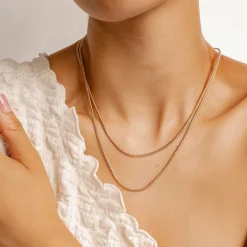 Filigrane Ketten | Hey Happiness Runde Schlangenkette Roségold Rose Gold