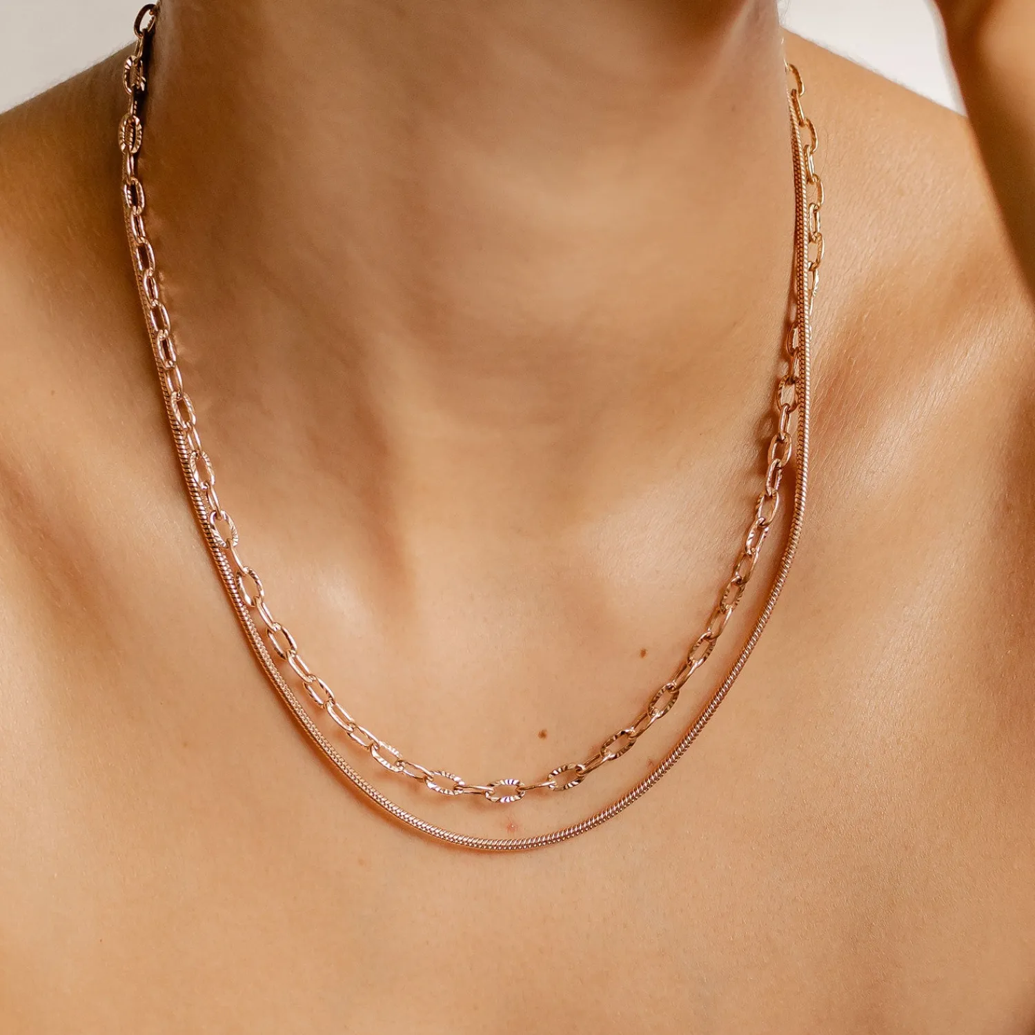 Filigrane Ketten | Hey Happiness Runde Schlangenkette Roségold Rose Gold