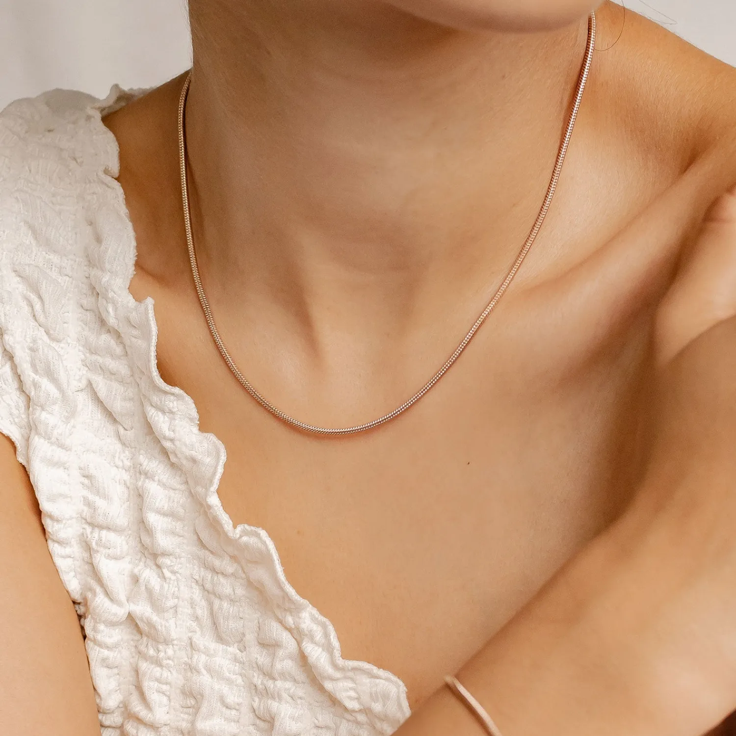 Filigrane Ketten | Hey Happiness Runde Schlangenkette Roségold Rose Gold