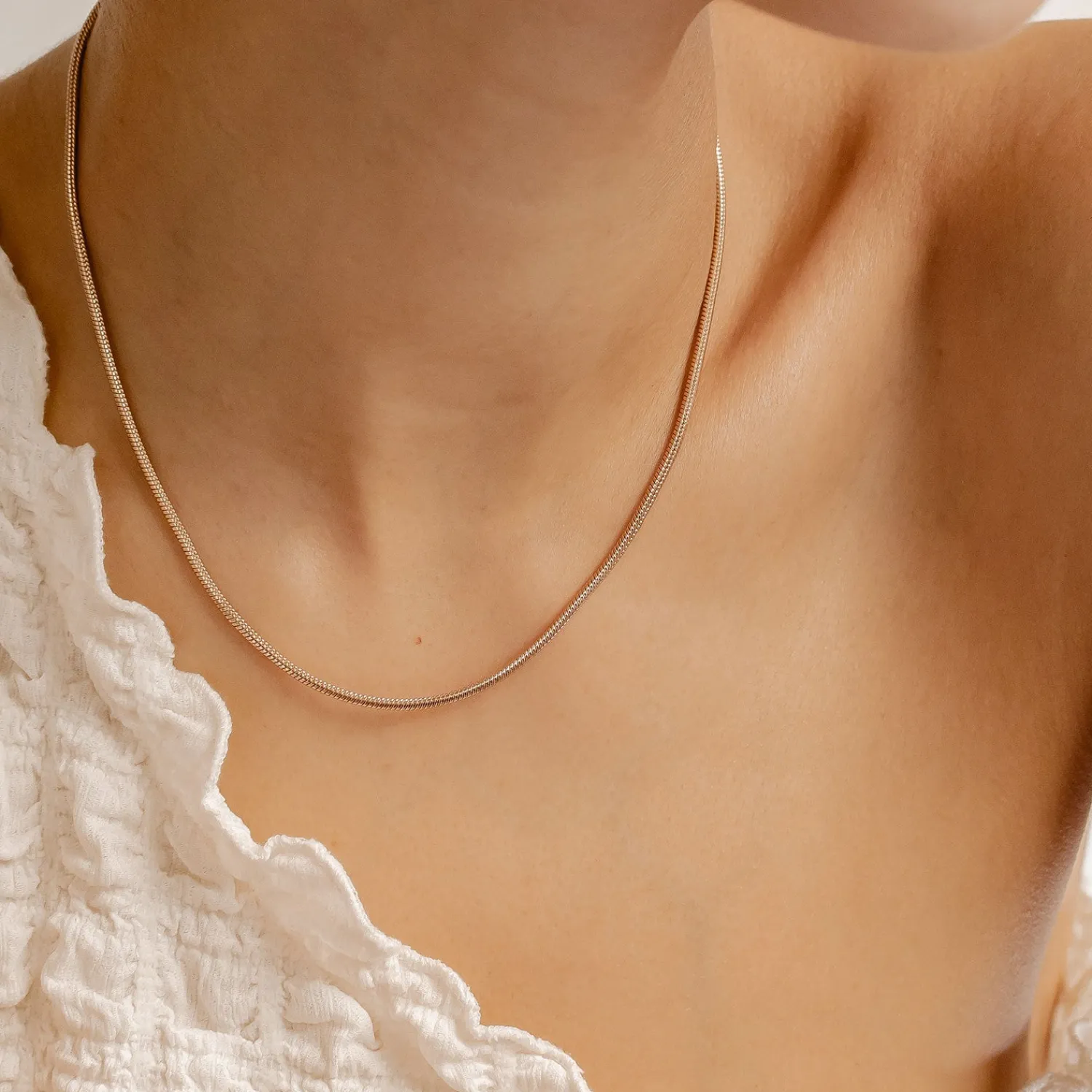 Filigrane Ketten | Hey Happiness Runde Schlangenkette Roségold Rose Gold