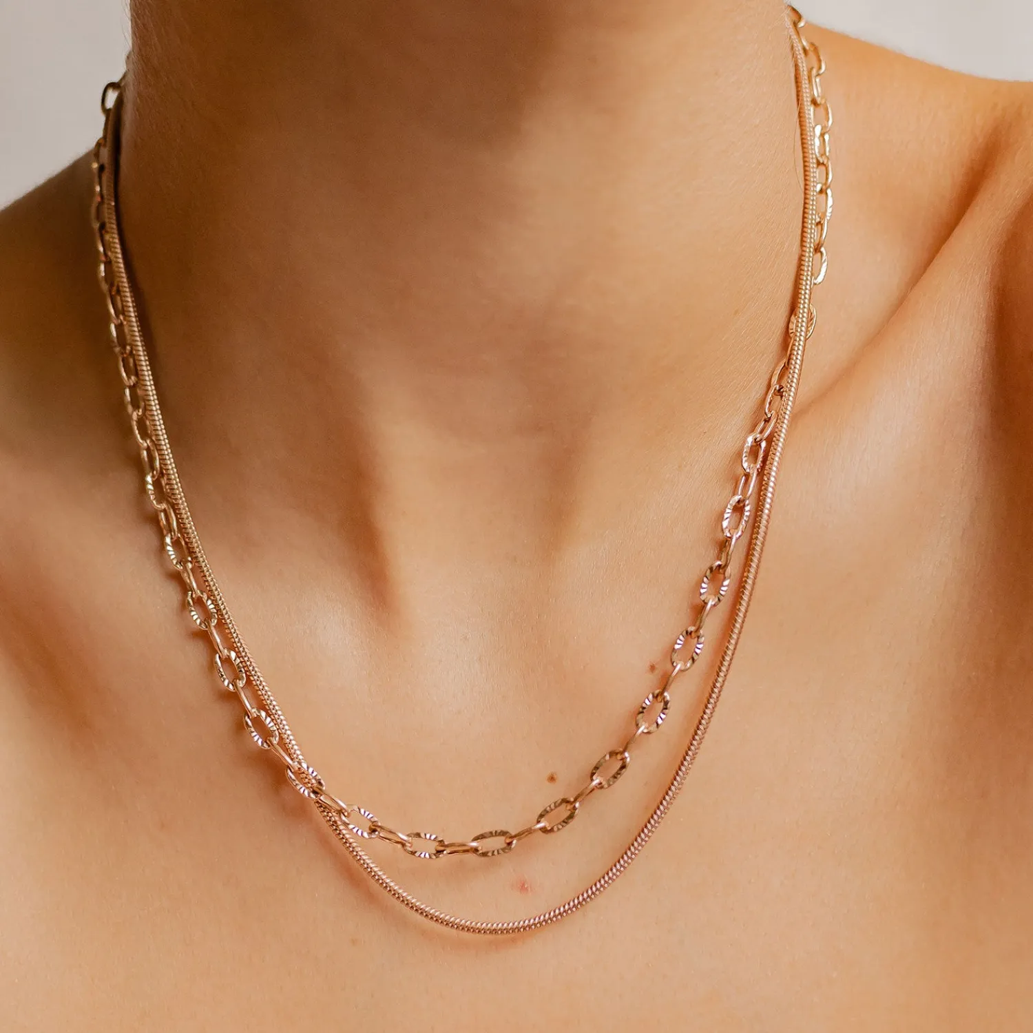 Filigrane Ketten | Hey Happiness Runde Schlangenkette Roségold Rose Gold