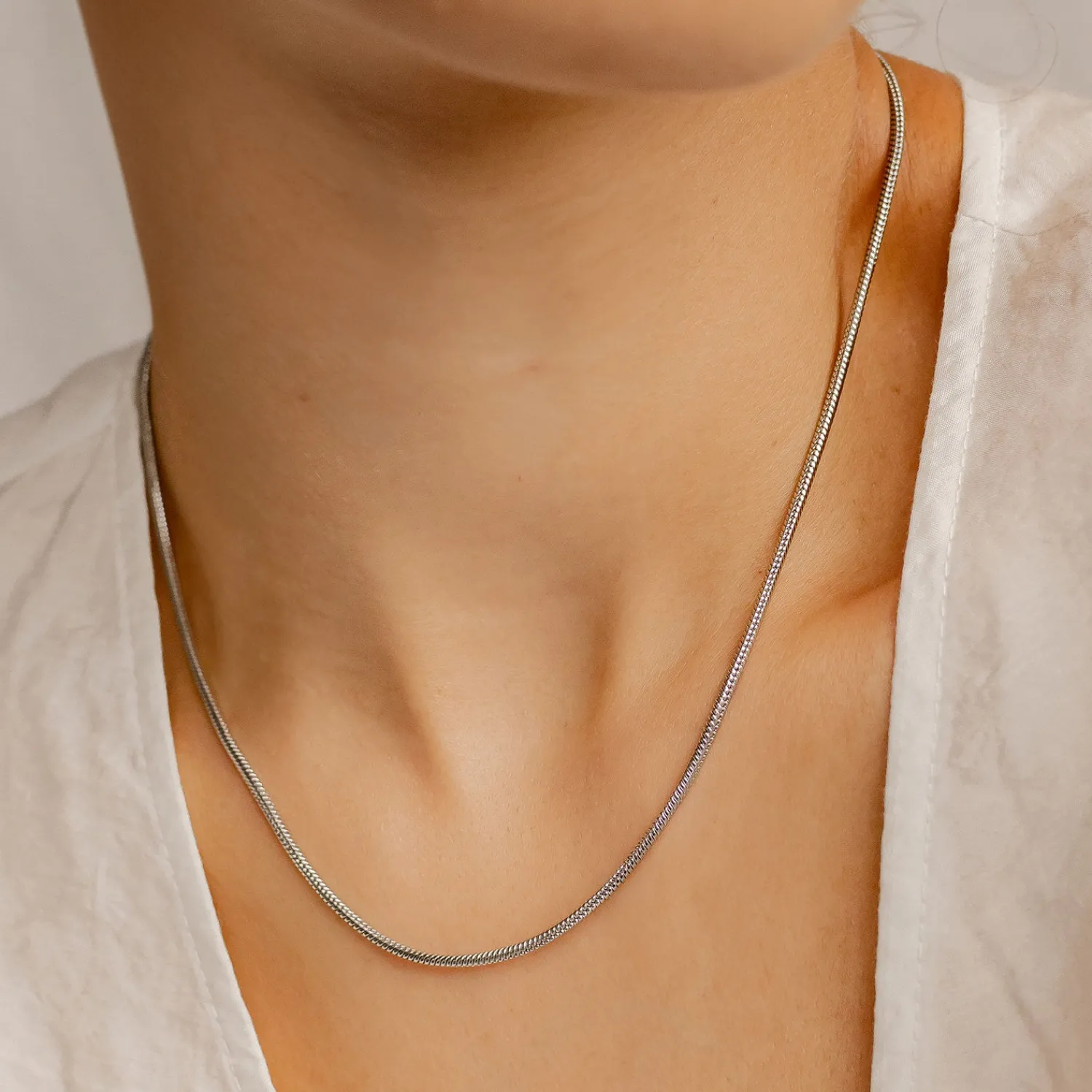 Filigrane Ketten | Hey Happiness Runde Schlangenkette Silber Silver