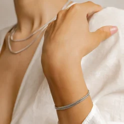 Ketten Armbänder | Hey Happiness Rundes Schlangenarmband Silber Silver