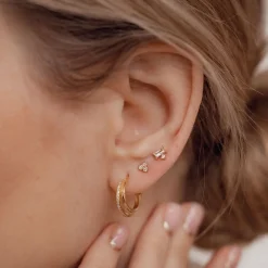 Earring Stack Sets | Hey Happiness Schillernde Ohrringe Set aus Sterlingsilber in Gold
