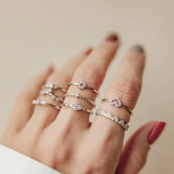 Schlichte Ringe | Hey Happiness Schlanker Ring Diamant-Optik Sterlingsilber Silver