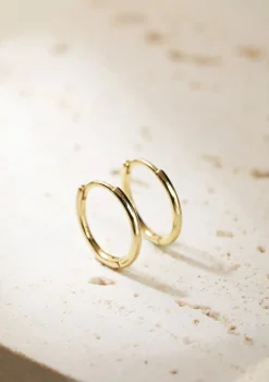 Creolen | Hey Happiness Schlichte Creolen Sterlingsilber in Gold