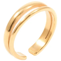 Auffällige Ringe | Hey Happiness Schlichter Doppel Band Ring Gold