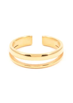 Auffällige Ringe | Hey Happiness Schlichter Doppel Band Ring Gold
