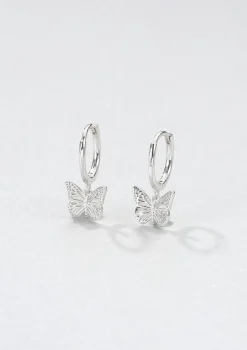 Huggie Ohrringe | Hey Happiness Schmetterling Huggie Ohrringe Sterlingsilber Silver