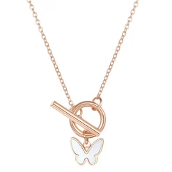 Filigrane Ketten | Hey Happiness Schmetterling Kette mit Knebelverschluss Rosegold Rose Gold