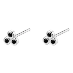 Ohrstecker | Hey Happiness Schwarze Triad Ohrstecker aus Sterlingsilber Silver