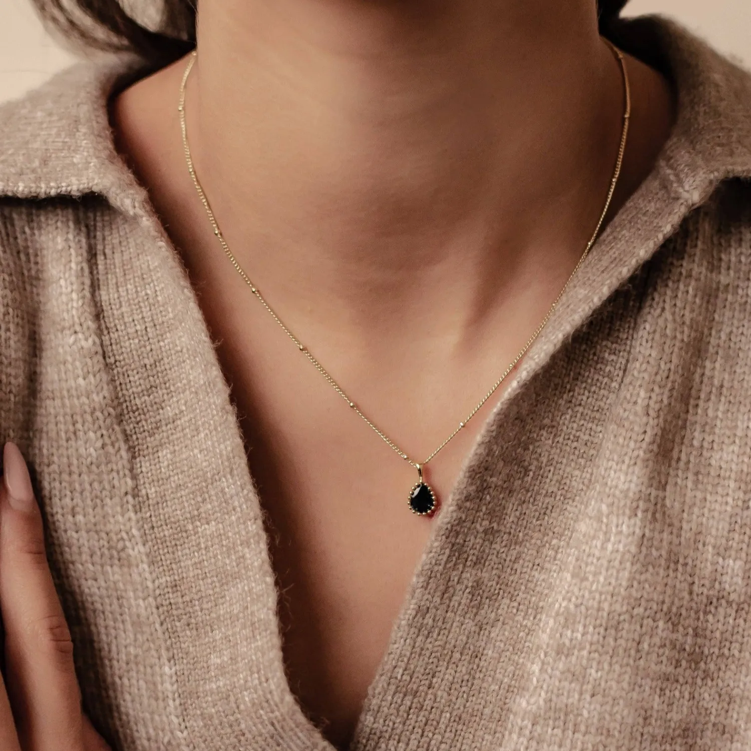 Filigrane Ketten | Hey Happiness September Saphir Geburtsstein Halskette Sterlingsilber