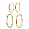 Earring Stack Sets | Creolen | Hey Happiness Set Sterlingsilber Creolen Dünn