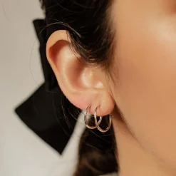 Earring Stack Sets | Creolen | Hey Happiness Set Sterlingsilber Creolen Dünn