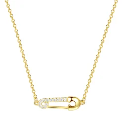 Filigrane Ketten | Hey Happiness Sicherheitsnadel Kette Sterlingsilber in Gold