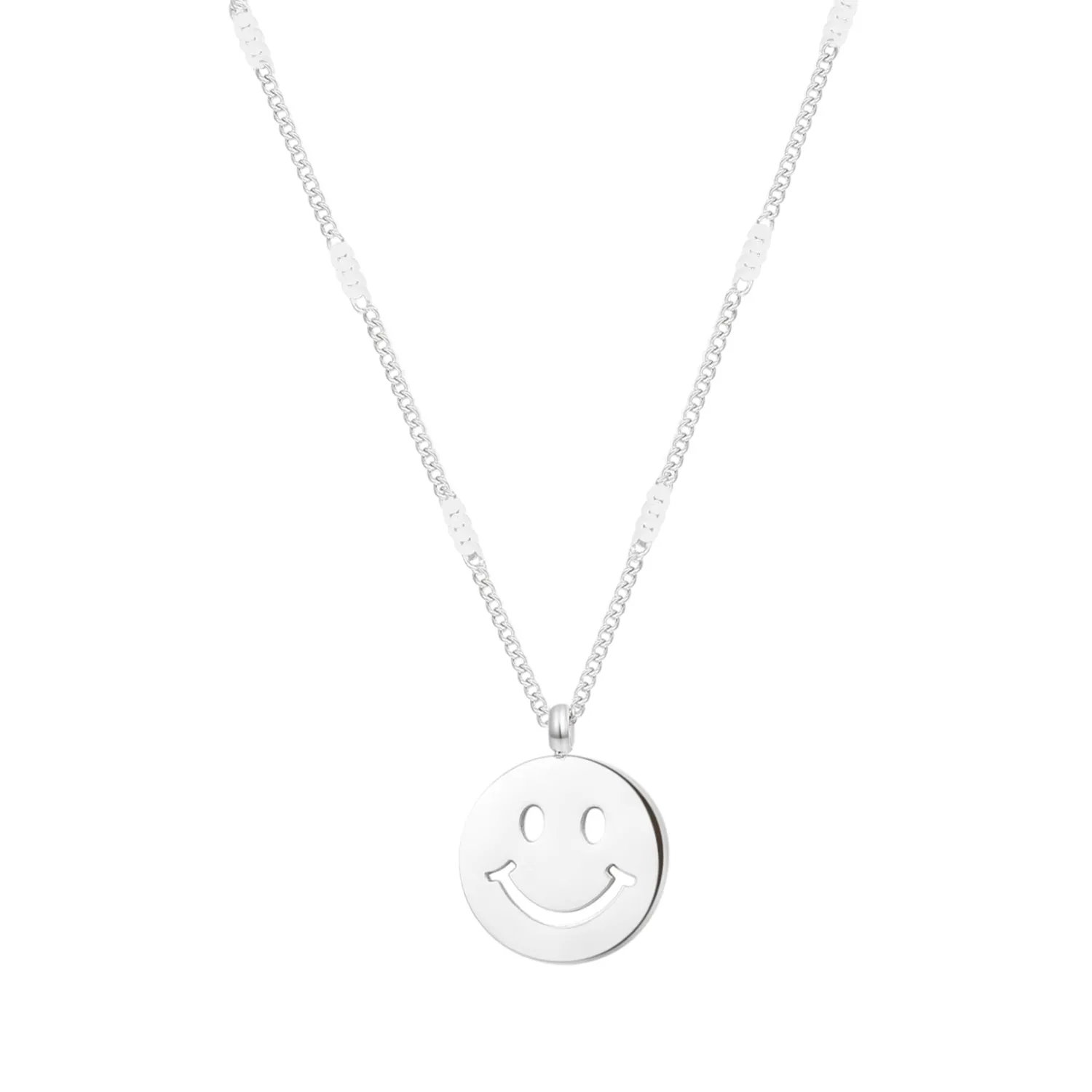 Filigrane Ketten | Hey Happiness Smiley Gesicht Anhänger Kette Sterlingsilber Silver